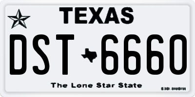 TX license plate DST6660