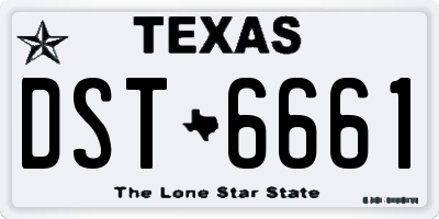TX license plate DST6661
