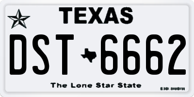 TX license plate DST6662