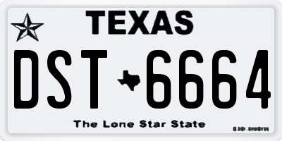 TX license plate DST6664