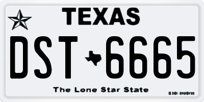 TX license plate DST6665