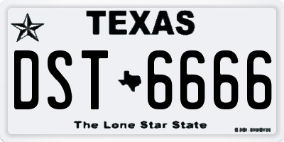 TX license plate DST6666