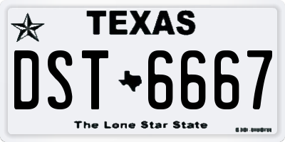 TX license plate DST6667