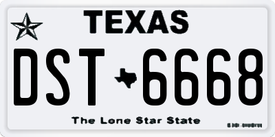 TX license plate DST6668