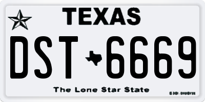 TX license plate DST6669