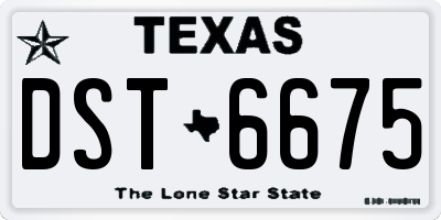 TX license plate DST6675