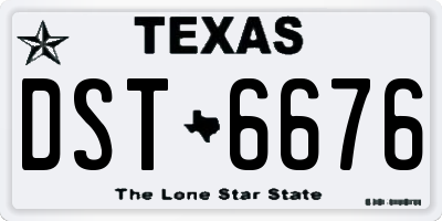 TX license plate DST6676