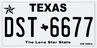 TX license plate DST6677