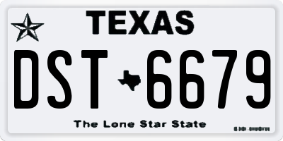 TX license plate DST6679