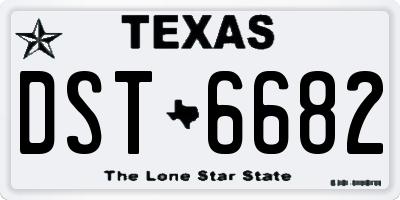 TX license plate DST6682