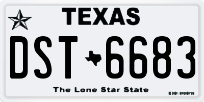 TX license plate DST6683