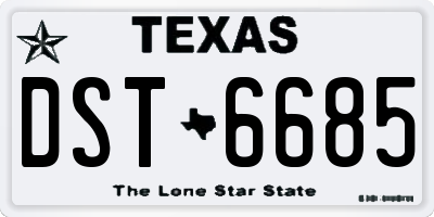 TX license plate DST6685