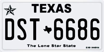 TX license plate DST6686