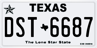 TX license plate DST6687