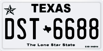 TX license plate DST6688