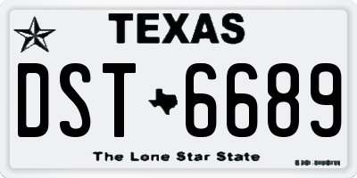 TX license plate DST6689