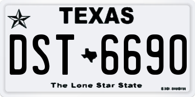 TX license plate DST6690