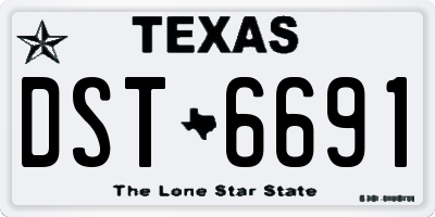 TX license plate DST6691
