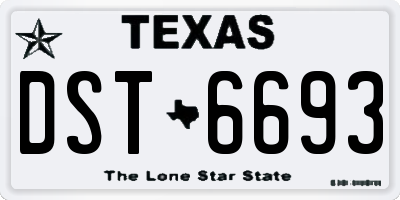 TX license plate DST6693