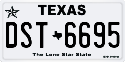 TX license plate DST6695