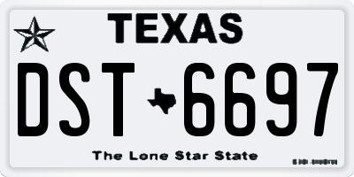 TX license plate DST6697