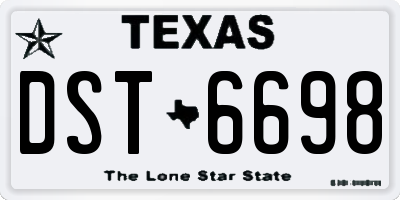 TX license plate DST6698