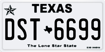TX license plate DST6699