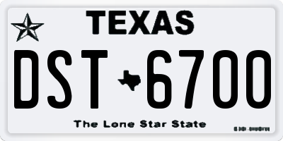 TX license plate DST6700