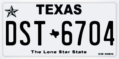 TX license plate DST6704
