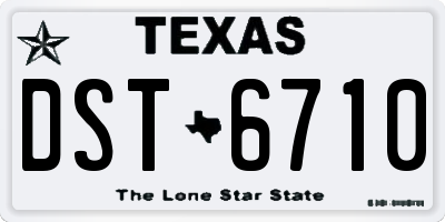 TX license plate DST6710