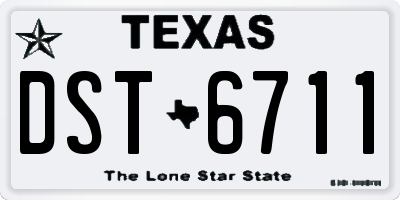 TX license plate DST6711