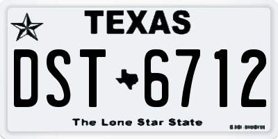 TX license plate DST6712
