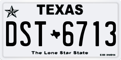 TX license plate DST6713
