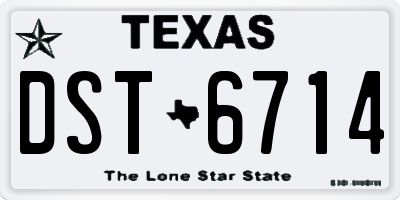 TX license plate DST6714