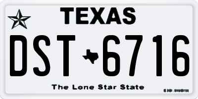 TX license plate DST6716