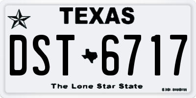 TX license plate DST6717