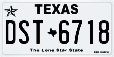 TX license plate DST6718