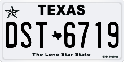 TX license plate DST6719