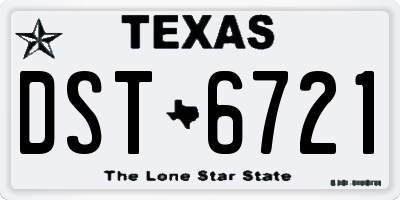 TX license plate DST6721