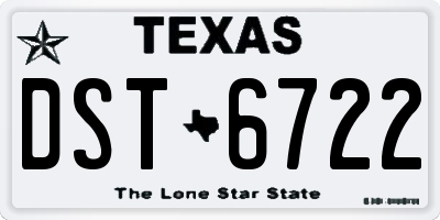 TX license plate DST6722