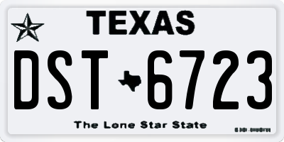 TX license plate DST6723