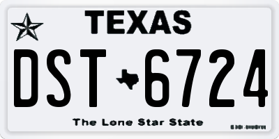 TX license plate DST6724
