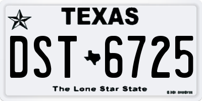 TX license plate DST6725