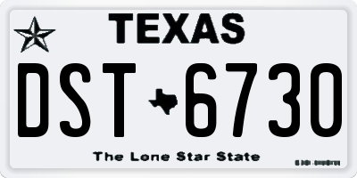 TX license plate DST6730