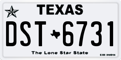 TX license plate DST6731
