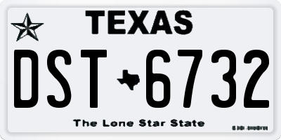 TX license plate DST6732