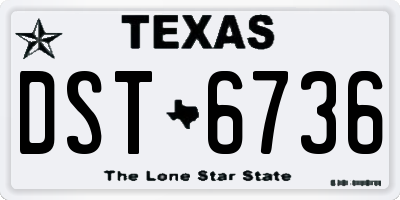 TX license plate DST6736