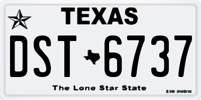 TX license plate DST6737