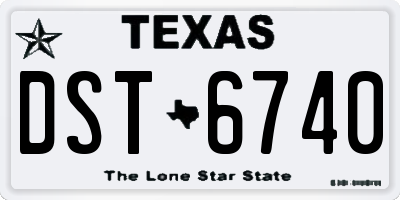 TX license plate DST6740