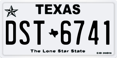 TX license plate DST6741